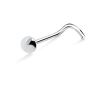 Circular Silver Curved Nose Stud NSKB-350